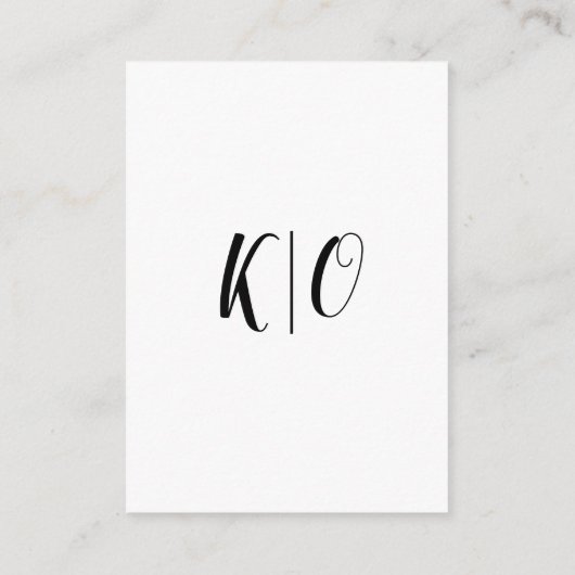 白黒の書道の宿泊カード エンクロージャーカード (裏面)