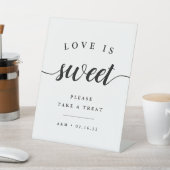 白黒の書道の結婚デザート 台座サイン (インサイチュ)