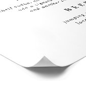 白黒の書道の結婚バーのメニュー記号 ポスター (角)