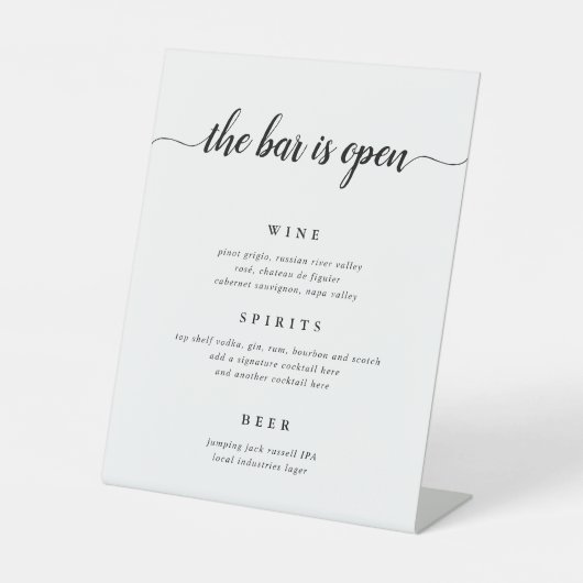 白黒の書道の結婚バー 台座サイン (正面)