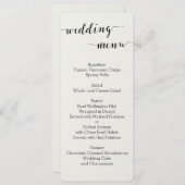 白黒の書道の結婚メニューカード メニュー (正面/裏面)