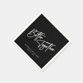 白黒の書道の結婚統合 スタンダードカクテルナプキン (角)