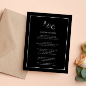 白黒の書道の結婚詳細 エンクロージャーカード