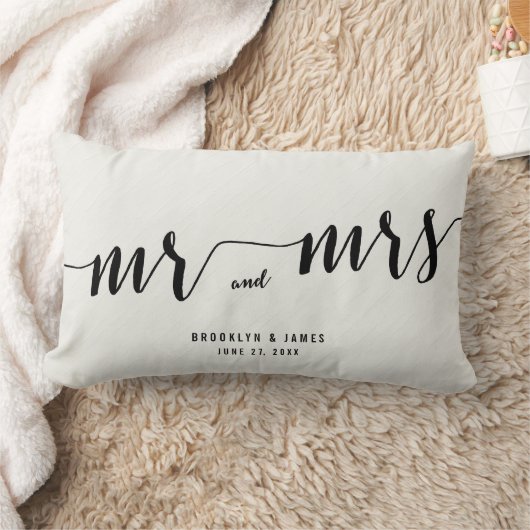 白黒の書道の腰枕結婚の枕 ランバークッション (ブランケット)