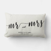 白黒の書道の腰枕結婚の枕 ランバークッション (正面)