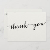 白黒の書道はいかはがきありがとう ポストカード (正面/裏面)