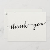 白黒の書道はいかはがきありがとう ポストカード (正面/裏面)