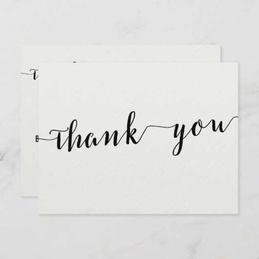 白黒の書道はいかはがきありがとう ポストカード (正面/裏面)