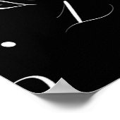 白黒の書道アルファベットポスター ポスター (角)