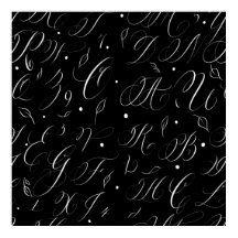 白黒の書道アルファベットポスター