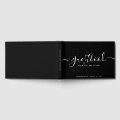 白黒の書道イベントまたは結婚の ゲストブック (全面)