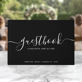 白黒の書道イベントまたは結婚の ゲストブック