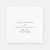 白黒の書道エレガクラシックントウェディング スタンダードカクテルナプキン (正面)