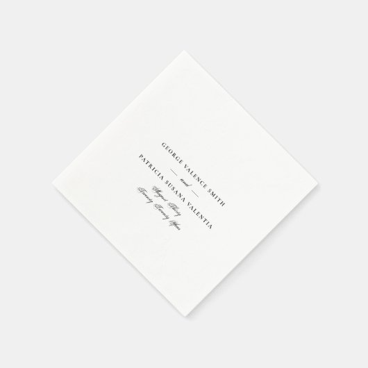 白黒の書道エレガクラシックントウェディング スタンダードカクテルナプキン (角)