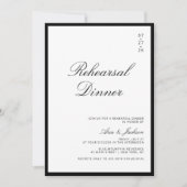 白黒の書道エレガントリハーサルディナー 招待状 (正面)