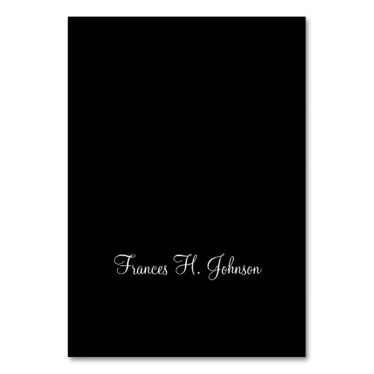 白黒の書道エレガント名座席表 テーブルナンバー (正面)