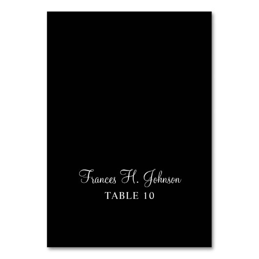 白黒の書道エレガント座席表 テーブルナンバー (正面)