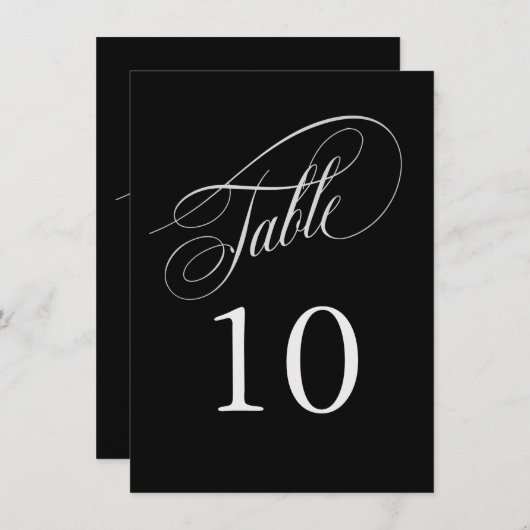 白黒の書道エレガント表の番号 (正面/裏面)