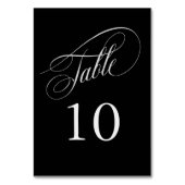 白黒の書道エレガント表の番号 テーブルナンバー (裏面)