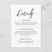 白黒の書道クラシックの結婚詳細 エンクロージャーカード (正面)