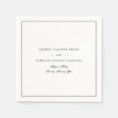 白黒の書道クラシック額枠結婚の スタンダードカクテルナプキン (正面)