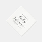 白黒の書道シンプルの赤ちゃんシャワー スタンダードカクテルナプキン (角)