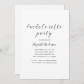 白黒の書道バチェロレッテ 招待状 (正面/裏面)