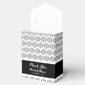 白黒の書道ヴィンテージダマスコウェディング フェイバーボックス (オープン)