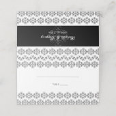 白黒の書道ヴィンテージダマスコウェディング プレイスカード (外部開封)