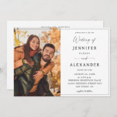 白黒の書道写真シンプルV2 招待状 (正面/裏面)