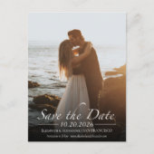 白黒の書道写真日付の保存 ポストカード (正面)