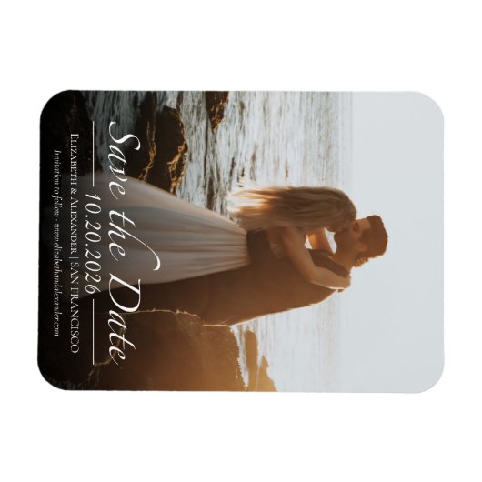 白黒の書道写真日付の保存 マグネット (横)