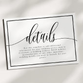 白黒の書道台本の結婚詳細 エンクロージャーカード