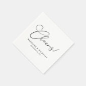 白黒の書道応援!モダン結婚 スタンダードカクテルナプキン (角)