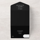 白黒の書道文字結婚の オールインワン招待状 (外側)