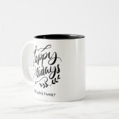 白黒の書道祝祭日 ツートーンマグカップ (正面左)