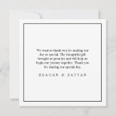 白黒の書道結婚のサンキューカード サンキューカード (裏面)