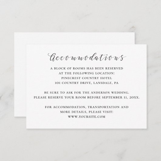 白黒の書道結婚の宿舎 エンクロージャーカード (正面/裏面)