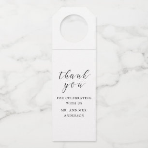 白黒の書道結婚の感謝してい君 ボトルネックタグ