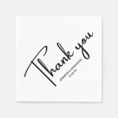 白黒の書道結婚の感謝 スタンダードカクテルナプキン (正面)