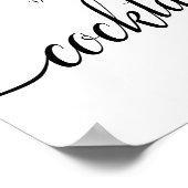 白黒の書道結婚の「カクテル」の看板 ポスター (角)