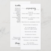 白黒の書道結婚の プログラム (正面/裏面)