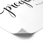 白黒の書道結婚の「プログラム」の看板 ポスター (角)