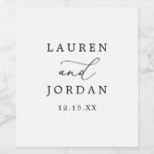 白黒の書道結婚の ワインラベル (シングルラベル)