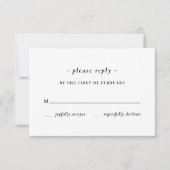 白黒の書道結婚の 出欠カード (正面)