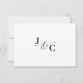 白黒の書道結婚の 出欠カード (裏面)