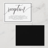 白黒の書道結婚式の披露宴 エンクロージャーカード (正面/裏面)