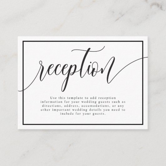 白黒の書道結婚式の披露宴 エンクロージャーカード (正面)