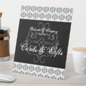 白黒の書道結婚式カード&ギフト 台座サイン (インサイチュ)