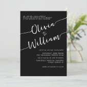 白黒の書道結婚式招待状 招待状 (スタンド正面)